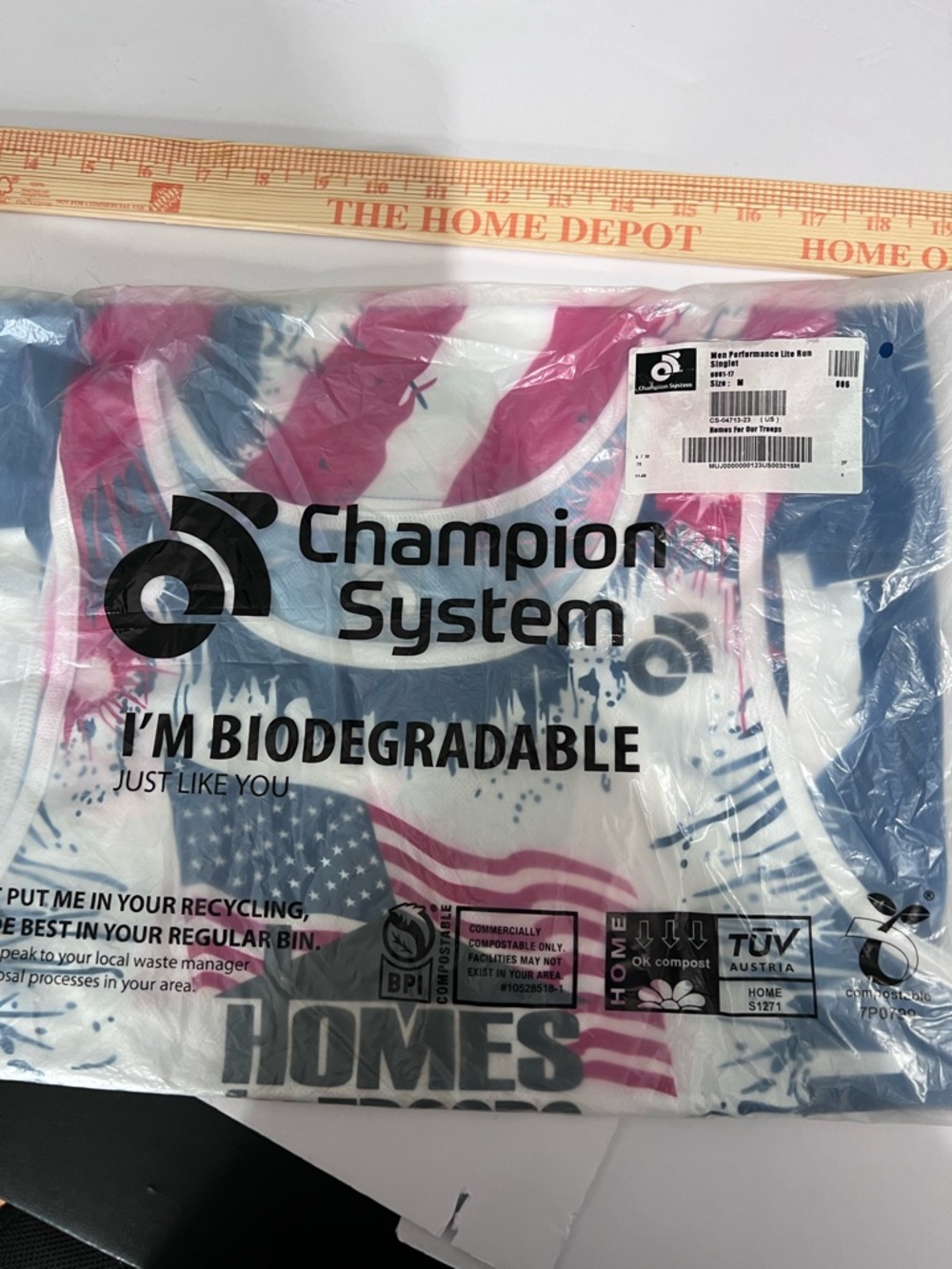Champion system Homes for Our Troops Patriotic Red White Blue Tank Top - Picture 6 of 8